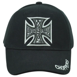West Coast Choppers Ride 2 Live Logo Motorcycle Black Adults Curved Bill Hat Cap - Picture 1 of 4