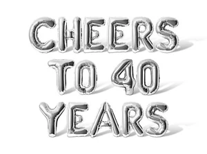 CHEERS TO 40 YEARS Letter Balloon Banner - 40th Anniversary Party Decorations - Picture 1 of 55