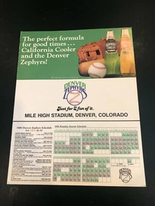Vintage 1988 Denver Zephyrs vs Syracuse Chiefs Autographed Scorecard w/ rosters - Picture 1 of 6