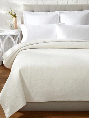CLASSIC OFF WHITE Twin Full Queen or King QUILT : COTTON TILE MATELASSE COVERLET - Image 1 of 2