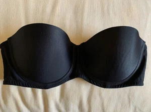 Calvin Klein Push-Up Underwire Strapless Black Bra Size 34C #F2712 - Picture 1 of 6