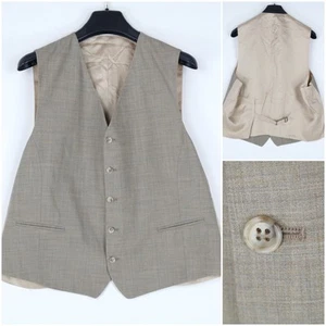 Mens Waistcoat XL Size US 46 Vintage Beige Formal Dress Vest - Picture 1 of 8