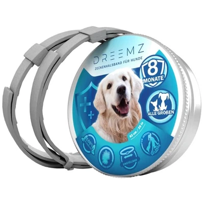 Zeckenhalsband für Hunde – Natürlicher Flohschutz für 8 Monate, 63cm verstellbar