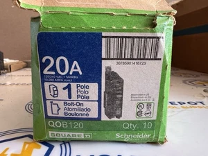 (10 Pack) Square D QOB120 20A 120V 10kA 1P Bolt-on Circuit Breakers - wrnty - Picture 1 of 2