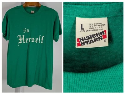 Vintage 1980s 'Tis Herself' Queen Royalty Funny 5050 T Shirt USA SingleStitch L - Image 1 of 4