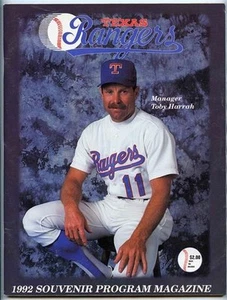 1992 Texas Rangers Souvenir Program California Angels Toby Harrah - Picture 1 of 2
