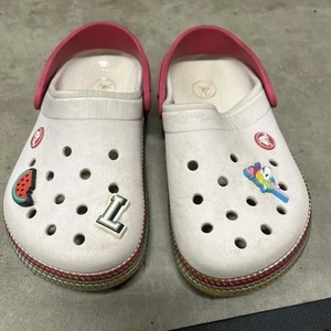 Crocs Classic Kids Clogs Sz J 1, multi color Rubber Ankle Strap Slip-On - Picture 1 of 13