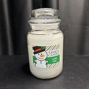 Yankee Candle grand pot de 22 onces 1 mèche bougie temps de neige rare - Photo 1/5