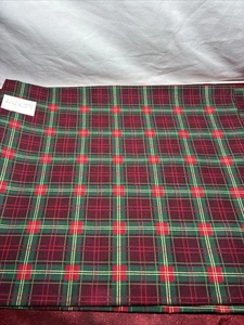 Tela Algodón Navidad Rojo Verde Granate Dorado Cuadros - Imagen 1 de 4