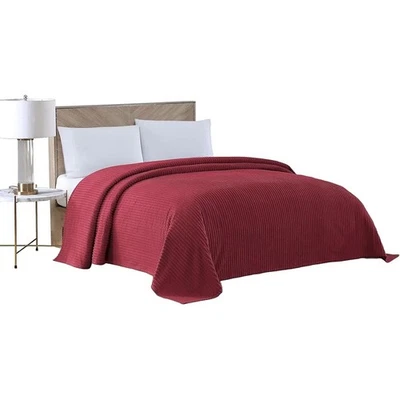 Chenille Bedspread Solid Color Lightweight Cotton Bedding Elegant Bedroom Decor - Image 1 of 4