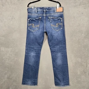 Jeans plateados Zac para hombre 34x34 calce relajado recto azul - Imagen 1 de 10
