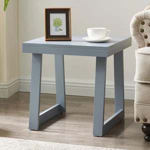 Kings Brand Furniture Square Side End Table, Couch Bedside Sofa Table, Grey - Picture 1 of 6