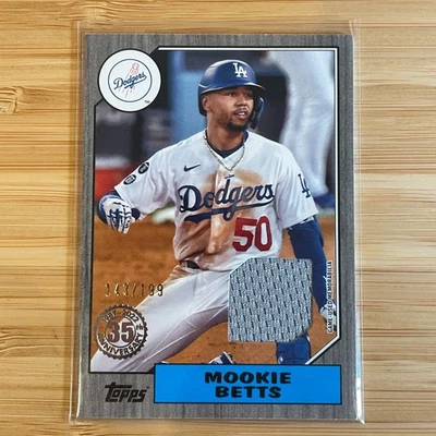 Mookie Betts 2022 Topps 1987 Black #87ASR-MB Jersey Relic /199 Dodgers - Image 1 of 2