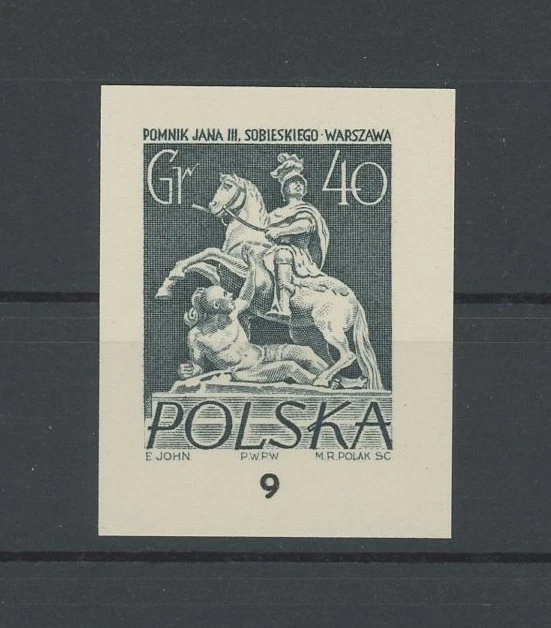 波兰黑色印花 1958 年罕见!! MONUMENT 马 m4160 — 第 1/1 张图片