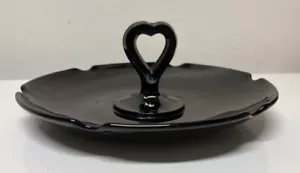 LE SMITH ~ GREENSBURG Black Amethyst Glass Candy Dish Depression 1930s EUC - Picture 1 of 5