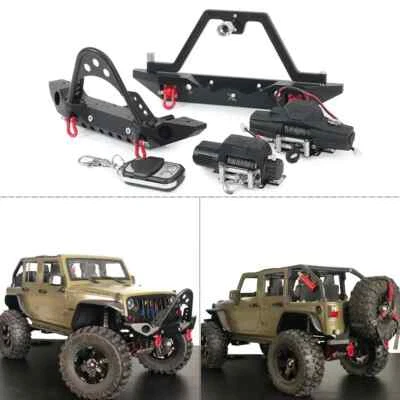 1/10 RC Car Front Rear Bumper Single/Double Motor Winch Controller for SCX10 TRX - Image 1 of 4