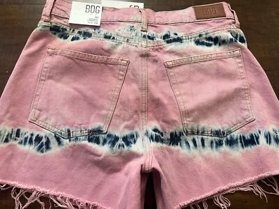 NUEVO CON ETIQUETAS BDG Urban Outfitters PAX CINTURA ALTA Pierna Recta TIE DYE Botón Mosca talla 30 Foto 1 de 4
