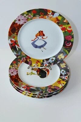 DISNEY CHINA ALICIA EN EL PAÍS DE LAS MARAVILLAS PLATO COMEDOR Juego de 4 NUEVO RARO VINTAGE Foto 1 de 4
