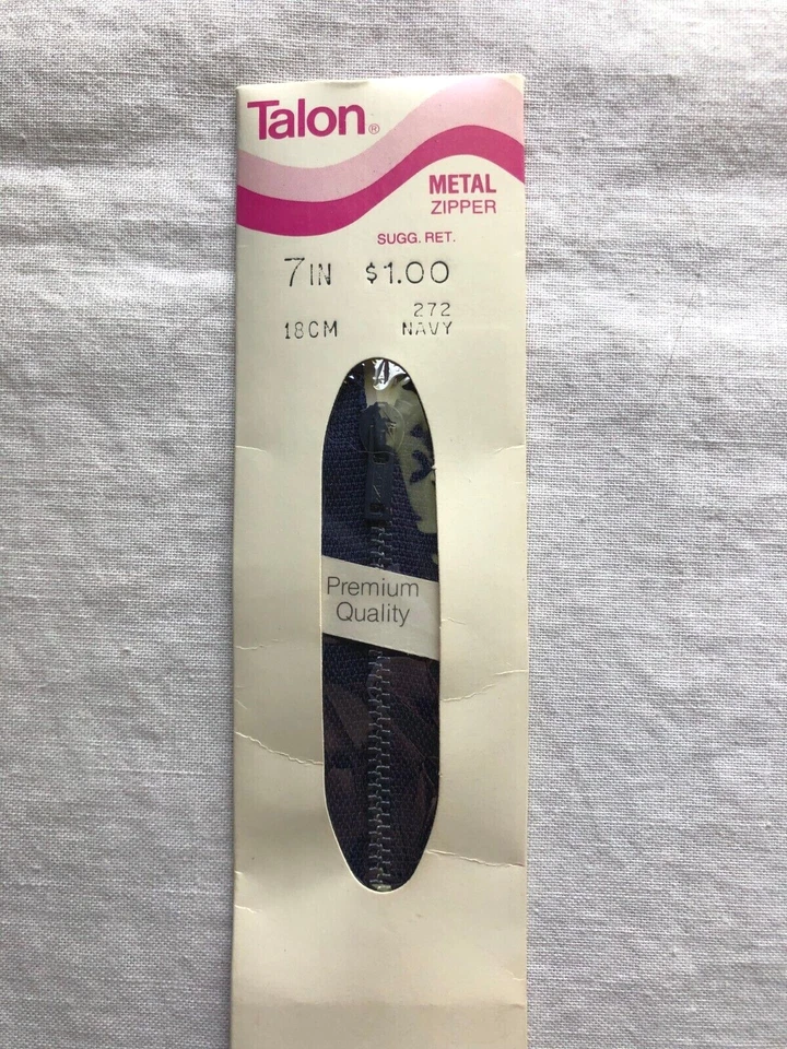 Vintage New Talon 7" Zipper Metal Coil - Choose Color - Image 1 of 1