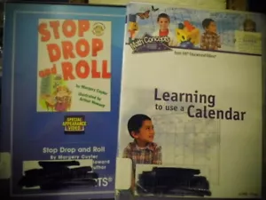 2 Educational DVD Learning To Use Calendar Stop Drop Roll Home School Video Math - Picture 1 of 1
