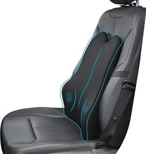 Car Seat Back Pillow Cushion - Memory Foam Lumbar Support for Driving Fatigue - Picture 1 of 8