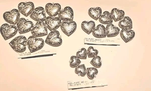 27 Pcs Brilliant Silver Tone Puffed Heart Charms Pendants Jewelry Making Etched - Picture 1 of 6