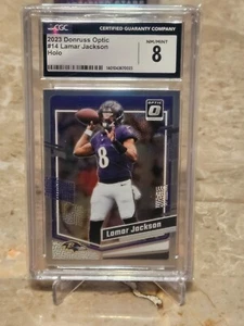 2023 Panini Donruss Optic Football #14 Silver Lamar Jackson CGC NM/MINT 8 Eagles - Picture 1 of 2