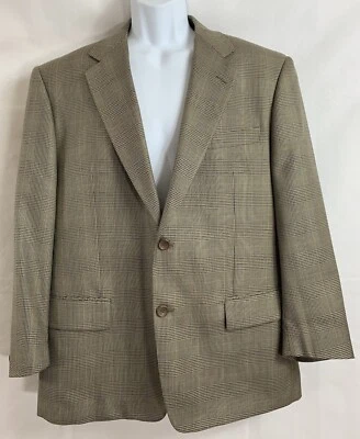 Abrigo Blazer Deportivo Richard Harris Para Hombre 42S Marrón Glen Cuadros 2 Botones Lana Seda Foto 1 de 4