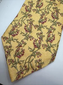Desantis Collection Herren Krawatte Vollseide Hergestellt in Italien Gelb Blumenmuster - Bild 1 von 15