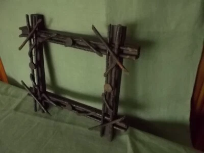 ARTE POPULAR AMERICANO RÚSTICO Adirondack ramita y madera para 8x10 DE COLECCIÓN Foto 1 de 4