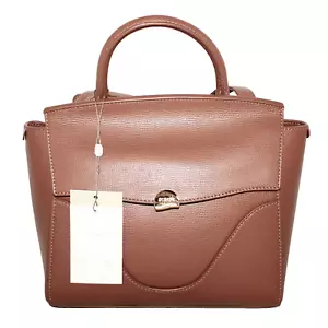OLEADA Mini Wavia Bag Top Handle Crossbody Satchel Chestnut Pebbled Leather - Picture 1 of 11