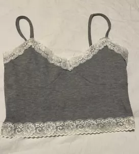 Women Lace Camisole  Vest Tank Top Vest  Gray Small Crop Tops Sexy Cropped - Picture 1 of 7