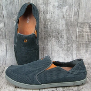 Olukai Mens Shoe Nohea Mesh 9.5 Slip on Hawaiian Gray Blue Folding Heel Casual - Picture 1 of 10