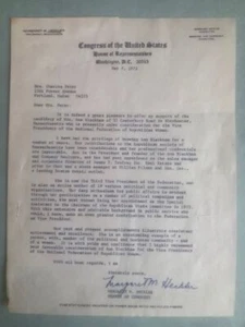 Signed Margaret Heckler US House Rep Congress Letter 1973 Washington + envelope - Picture 1 of 5