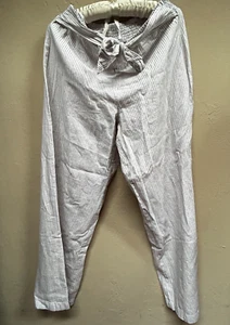 Beach Lunch Lounge Women's High Rise Striped Pants Large in Banana Pudding New - Picture 1 of 9
