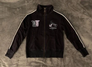 NWT Vtg Walt Disney World Kids Indigo Track Jacket with pockets Distressed M 7-8 - Picture 1 of 8