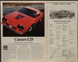 1982 Chevrolet Camaro z28  V8 Automobile Car 4 pg Test Original Print Ad - Picture 1 of 1