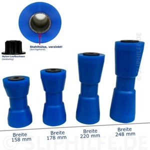 Polyurethan Kielrolle Sonderbreiten (Achse 16 o. 20 mm) ➔ 158/178/220/248 mm - Bild 1 von 9