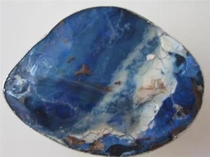 Riesige ungeschliffene Gürtelschnalle aus schwarzem Opalkristall & Sterlingsilber, Vintage - Bild 1 von 7