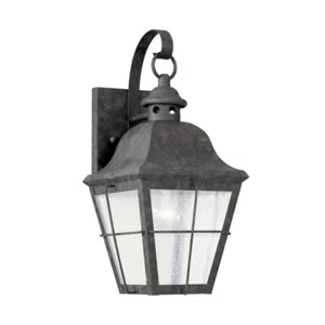 One Light Outdoor Wall Fixture-Oxidized Bronze Finish-Clear Seeded Glass - Picture 1 of 1