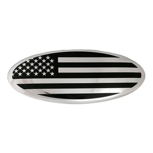 Black Ford Emblem Grille or Tailgate Chrome 9 inch Flag Logo Badge for Trucks - Bild 1 von 5