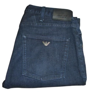 Armani Jeans J45 Slim Fit Stretch Denim W34 L32 Dark Blue Mens EA j847j - Picture 1 of 11