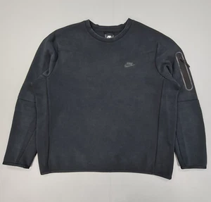 Nike Mens Tech Fleece Sweatshirt Black XL Pullover Sweater Gym CU4505 010 - Picture 1 of 13