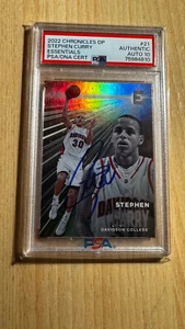 2022 CHRONICLES DP STEPHEN CURRY DAVID COLLEGE AUTO 10 ON CARD PANINI - Imagen 1 de 3