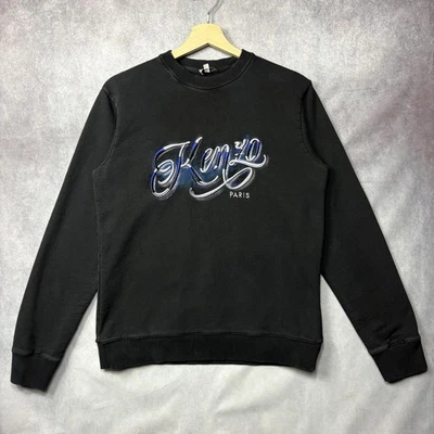 Sudadera Kenzo Para Hombre Negra Talla S S Logo Bordado Cuello Redondo Algodón Foto 1 de 4