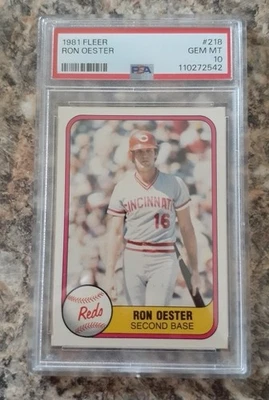 1981 Fleer #218 Ron Oester PSA GEM MINT 10! Reds - Image 1 of 2
