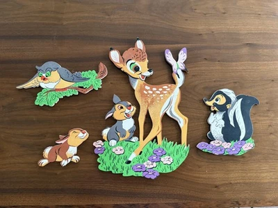 Juego de aglomerado vintage Bambi Disney decoración habitación infantil niños Foto 1 de 4