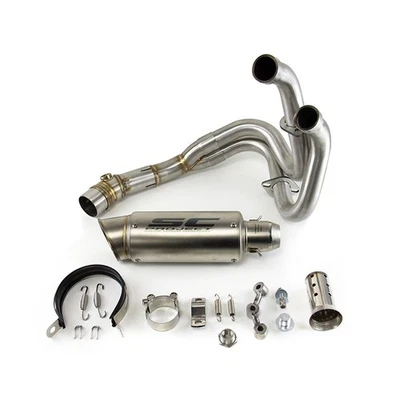 For Kawasaki Ninja 650 Z650 2012-25 Full System Exhaust Tips Silver Header Pipe - Image 1 of 4