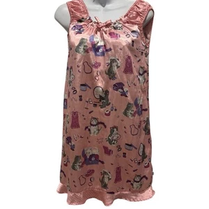 Nick & Nora Damen ärmellos rosa Nachthemd Kätzchen Katze Größe Large 10/12 - Bild 1 von 11
