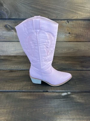 Botas de Vaquero Pierre Dumas Rosa Imitación Cuero Mujer Talla 8 Foto 1 de 4
